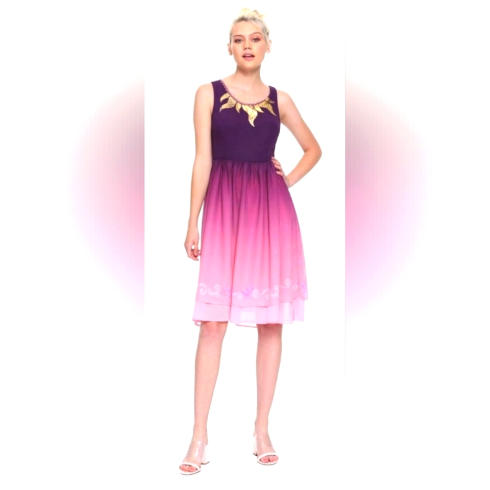 Destination Disney Her Universe Tangled Rapunzel corset Ombre pink pur dress 18